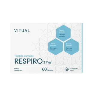 Комплекс пептидов Респиро 3 Плюс (Respiro 3 Plus), 60 капсул, VITUAL