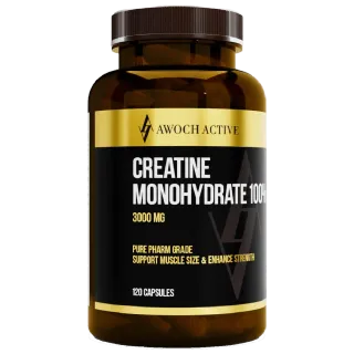 Креатин Моногидрат 100%, 120 капсул, AWOCHACTIVE