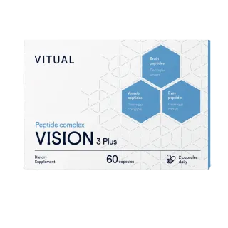 Комплекс пептидов Вижн 3 Плюс (Vision 3 Plus), 200 мг, 60 капсул, VITUAL