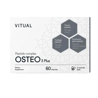 Комплекс пептидов Остео 3 Плюс (Osteo 3 Plus), 60 капсул, VITUAL