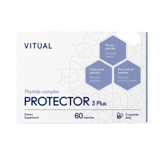 Комплекс пептидов Протектор 3 Плюс (Protector 3 Plus), 200 мг, 60 капсул, VITUAL